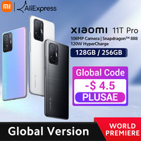 【Światowa premia】 globalna wersja Xiaomi 11T Pro Smartphone 128/256GB Snapdragon 888 Octa Core 120W HyperCharge 108MP kamera 120Hz 1